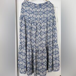 Max Studio Blue and White A-Line Skirt